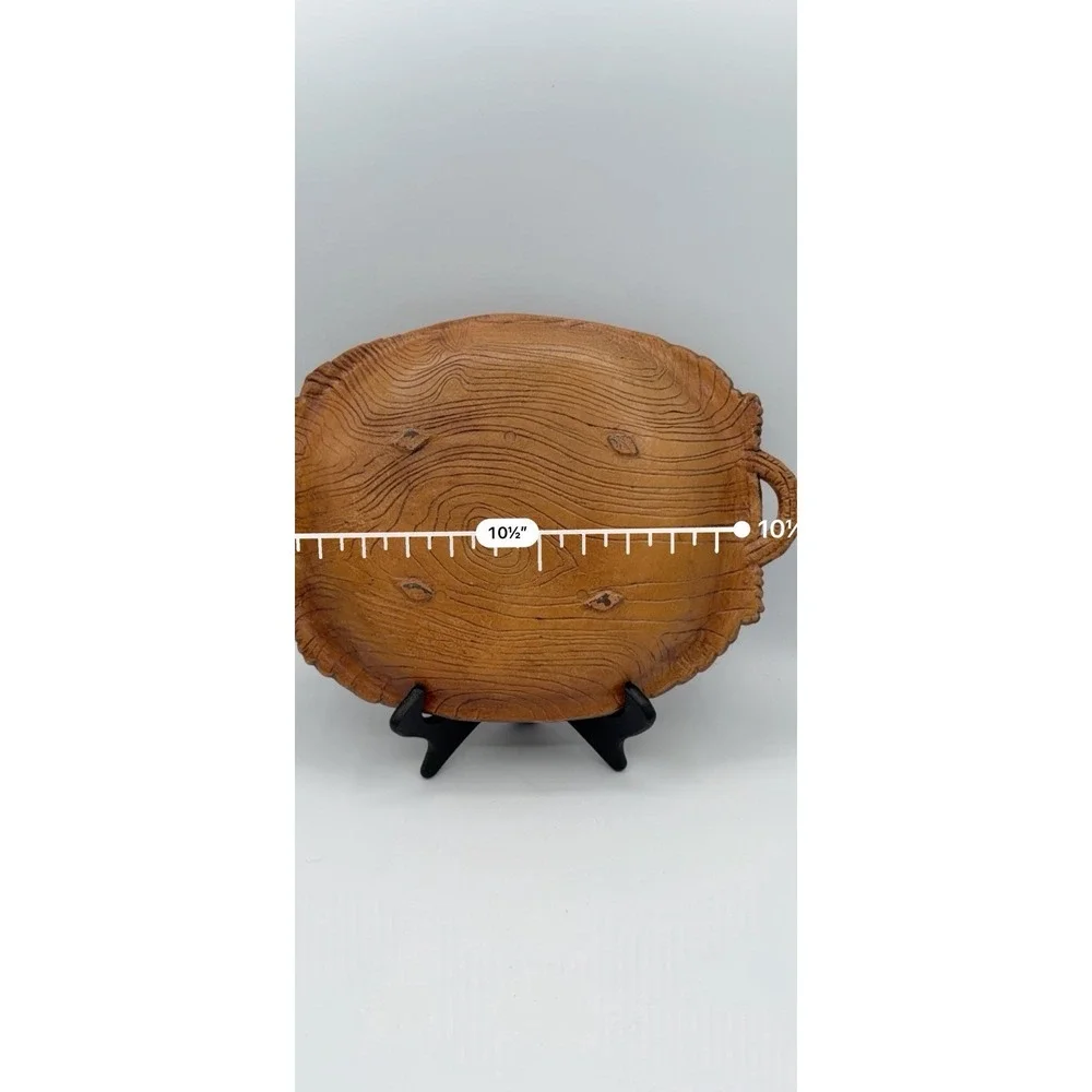 Vintage Serving Tray Wood Look Resin Grape Clusters Autumn Fall Theme 9x12